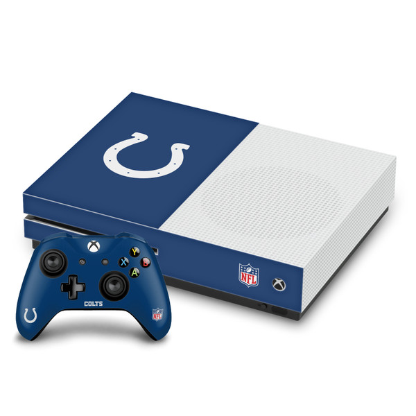 NFL Indianapolis Colts Plain Vinyl Sticker Skin Decal Cover for Microsoft One S Console & Controller
