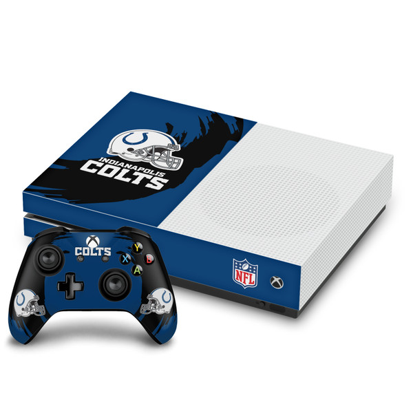 NFL Indianapolis Colts Sweep Stroke Vinyl Sticker Skin Decal Cover for Microsoft One S Console & Controller