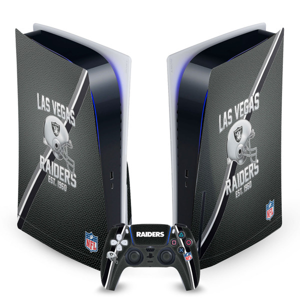 NFL Team 2 Las Vegas Raiders Vinyl Sticker Skin Decal Cover for Sony PS5 Disc Edition Bundle