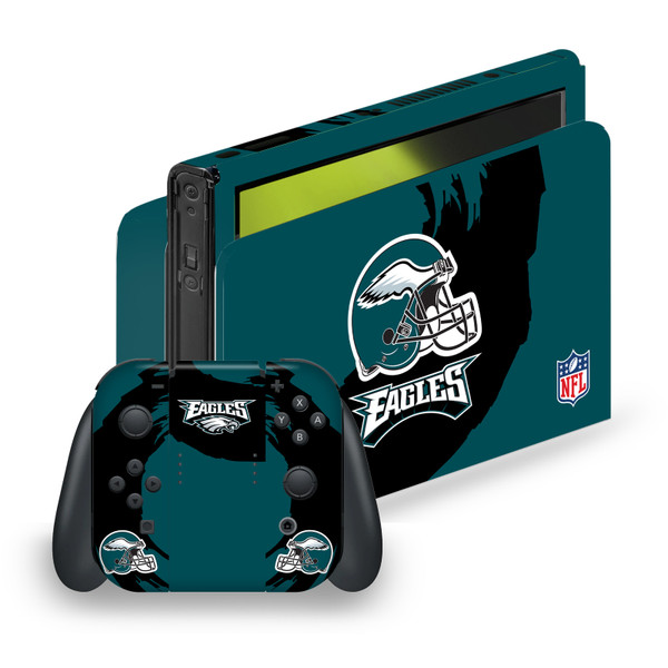 NFL Philadelphia Eagles Sweep Stroke Vinyl Sticker Skin Decal Cover for Nintendo Switch OLED Bundle