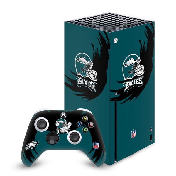 NFL Philadelphia Eagles Sweep Stroke Vinyl Sticker Skin Decal Cover for Microsoft Series X Console & Controller