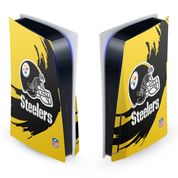 NFL Pittsburgh Steelers Sweep Stroke Vinyl Sticker Skin Decal Cover for Sony PS5 Disc Edition Console