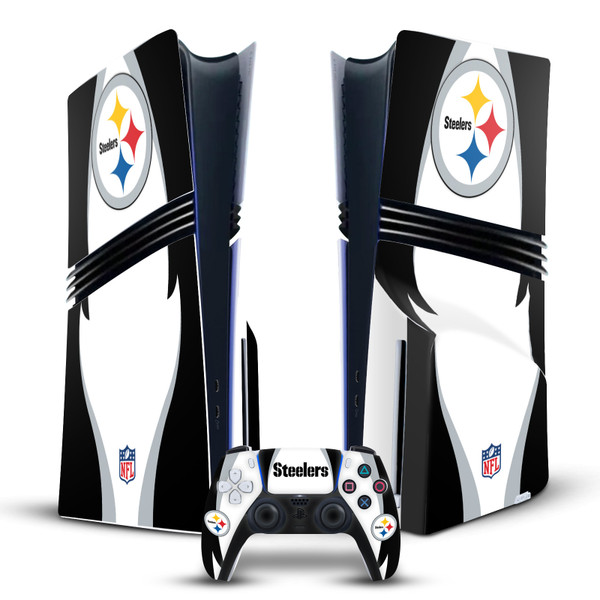 NFL Pittsburgh Steelers Side Details Vinyl Sticker Skin Decal Cover for Sony PS5 Pro Disc Edition Bundle