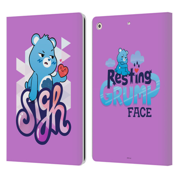 Care Bears Graphics Grumpy Leather Book Wallet Case Cover For Apple iPad 10.2 2019/2020/2021