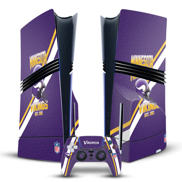 NFL Team 2 Minnesota Vikings Vinyl Sticker Skin Decal Cover for Sony PS5 Pro Disc Edition Bundle
