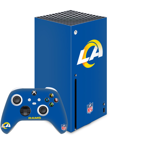 NFL Los Angeles Rams Plain Vinyl Sticker Skin Decal Cover for Microsoft Series X Console & Controller