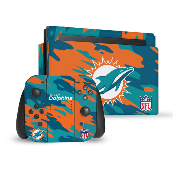 NFL Miami Dolphins Camou Vinyl Sticker Skin Decal Cover for Nintendo Switch Bundle
