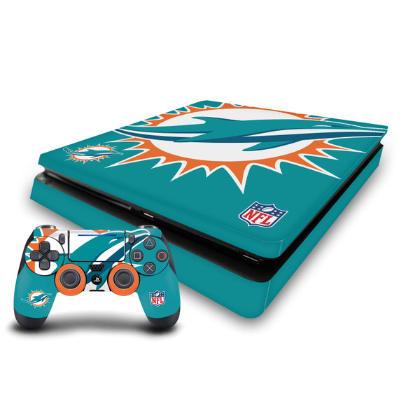 NFL Miami Dolphins Oversize Vinyl Sticker Skin Decal Cover for Sony PS4 Slim Console & Controller