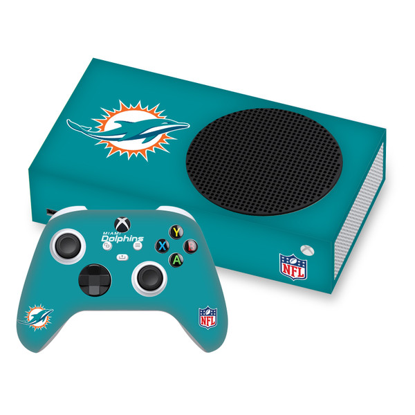 NFL Miami Dolphins Plain Vinyl Sticker Skin Decal Cover for Microsoft Series S Console & Controller
