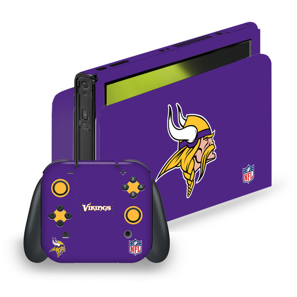 NFL Minnesota Vikings Plain Vinyl Sticker Skin Decal Cover for Nintendo Switch OLED Bundle