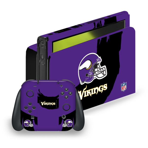 NFL Minnesota Vikings Sweep Stroke Vinyl Sticker Skin Decal Cover for Nintendo Switch OLED Bundle