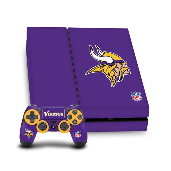 NFL Minnesota Vikings Plain Vinyl Sticker Skin Decal Cover for Sony PS4 Console & Controller
