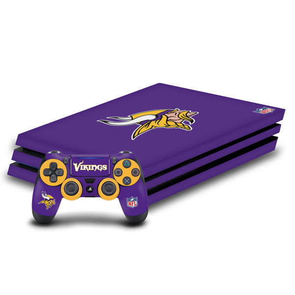 NFL Minnesota Vikings Plain Vinyl Sticker Skin Decal Cover for Sony PS4 Pro Bundle