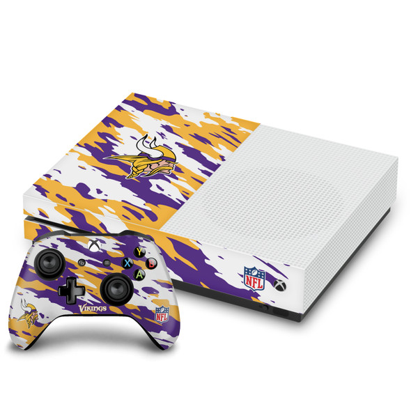 NFL Minnesota Vikings Camou Vinyl Sticker Skin Decal Cover for Microsoft One S Console & Controller