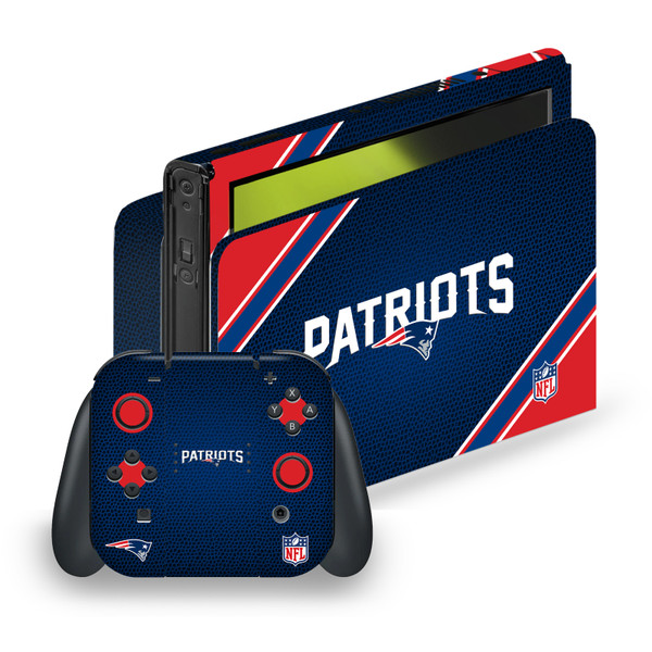 NFL New England Patriots Stripe Vinyl Sticker Skin Decal Cover for Nintendo Switch OLED Bundle