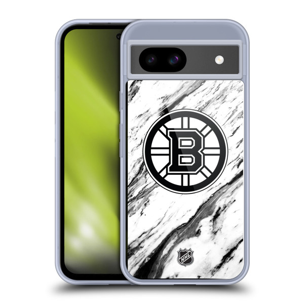 NHL Boston Bruins Marble Soft Gel Case for Google Pixel 8a