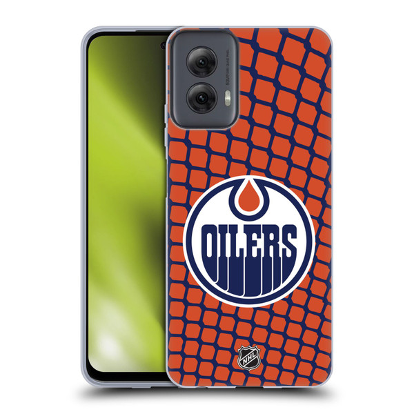 NHL Edmonton Oilers Net Pattern Soft Gel Case for Motorola Moto G Power (2024)