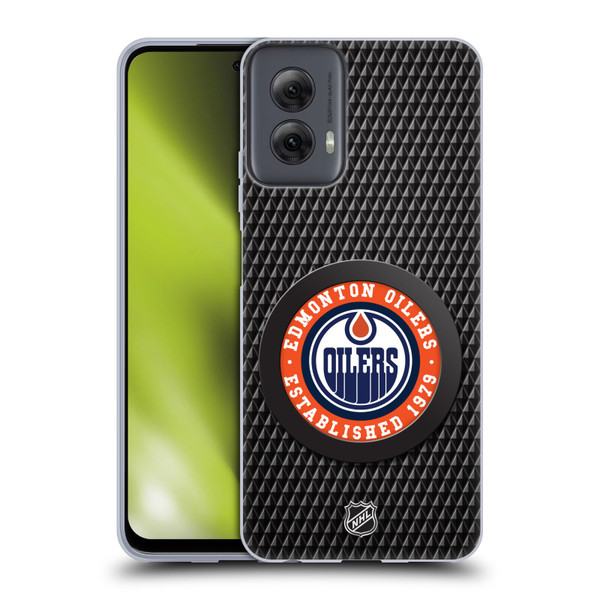 NHL Edmonton Oilers Puck Texture Soft Gel Case for Motorola Moto G Power (2024)