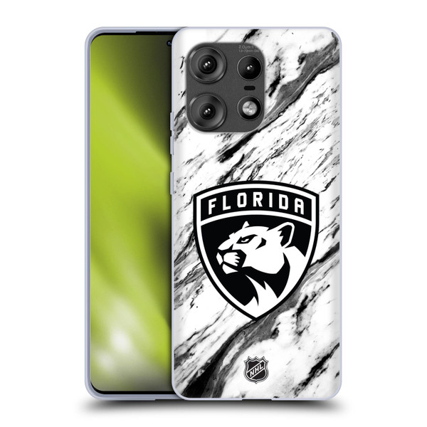 NHL Florida Panthers Marble Soft Gel Case for Motorola Edge 50 Pro