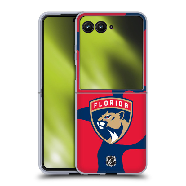 NHL Florida Panthers Cow Pattern Soft Gel Case for Motorola Razr 50 Ultra