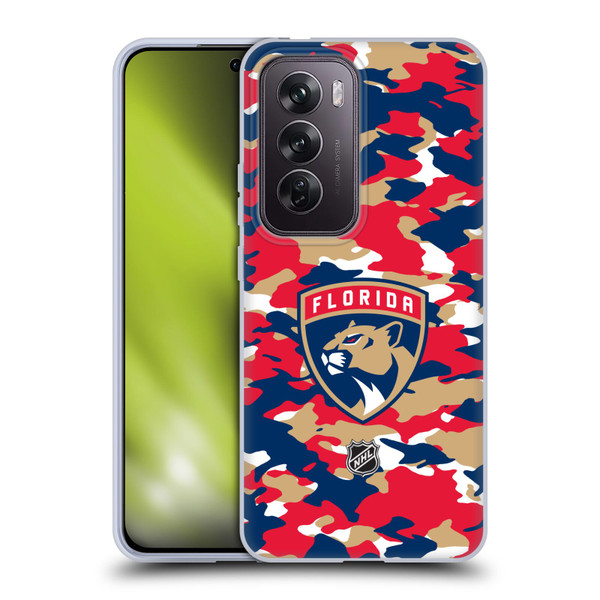 NHL Florida Panthers Camouflage Soft Gel Case for OPPO Reno12 Pro 5G