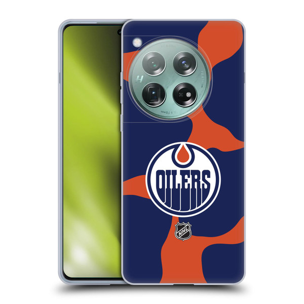 NHL Edmonton Oilers Cow Pattern Soft Gel Case for OnePlus 12