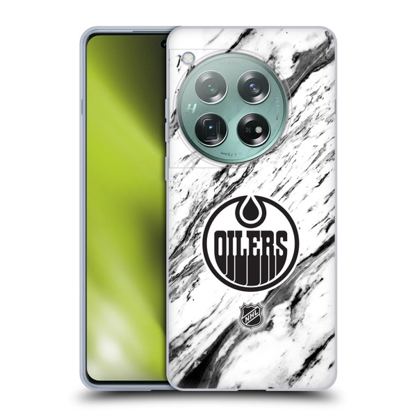 NHL Edmonton Oilers Marble Soft Gel Case for OnePlus 12