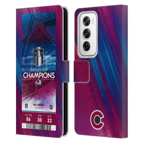 NHL 2022 Stanley Cup Champions Colorado Avalanche Ticket Leather Book Wallet Case Cover For OPPO Reno12 Pro 5G