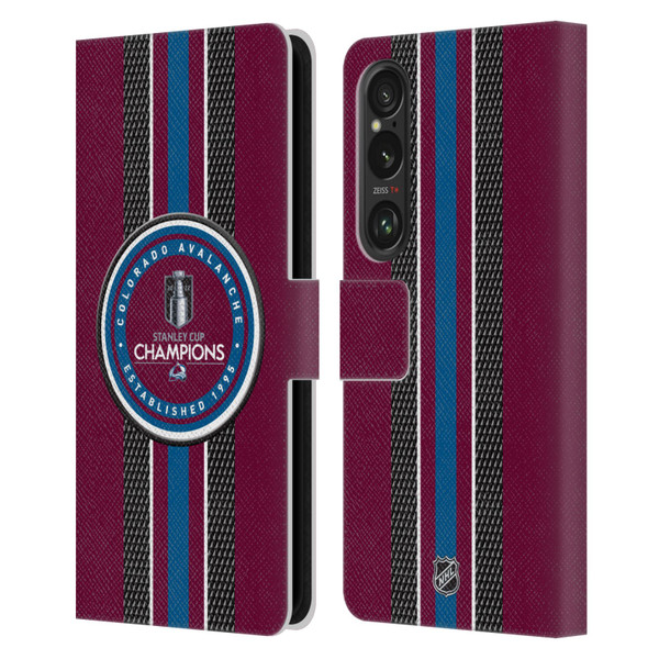 NHL 2022 Stanley Cup Champions Colorado Avalanche Puck Pattern Leather Book Wallet Case Cover For Sony Xperia 1 VI 5G