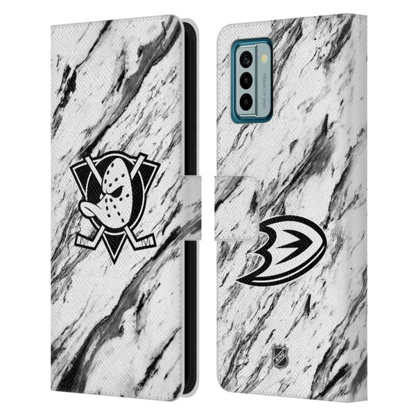 NHL Anaheim Ducks Marble Leather Book Wallet Case Cover For Nokia G42