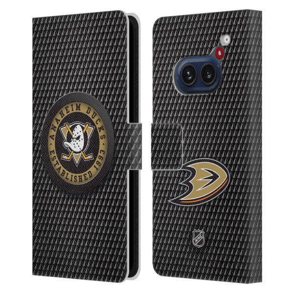 NHL Anaheim Ducks Puck Texture Leather Book Wallet Case Cover For Nothing Phone (2a) NHL Anaheim Ducks Puck Texture Leather Book Wallet Case Cover For Nothing Phone (2a)