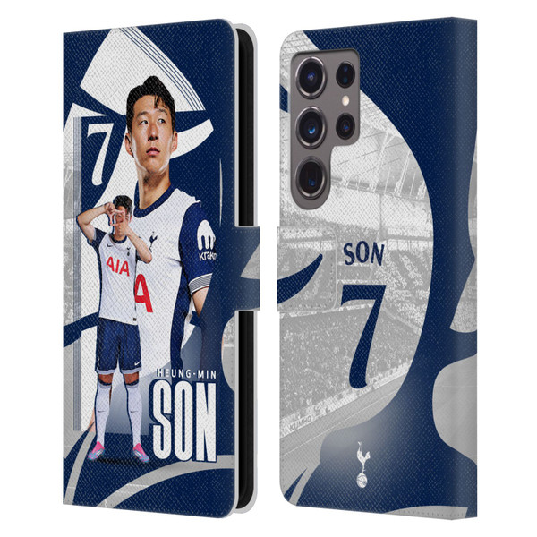 Tottenham Hotspur F.C. 2024/25 First Team Son Heung-Min Leather Book Wallet Case Cover For Samsung Galaxy S24 Ultra 5G