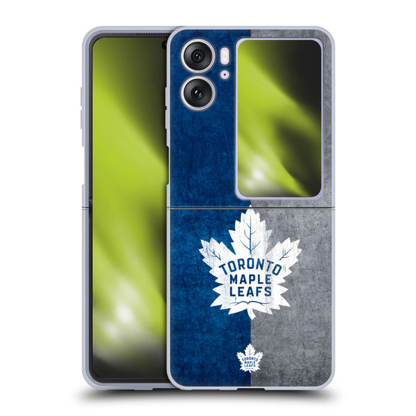 NHL Toronto Maple Leafs Half Distressed Soft Gel Case for OPPO Find N2 Flip