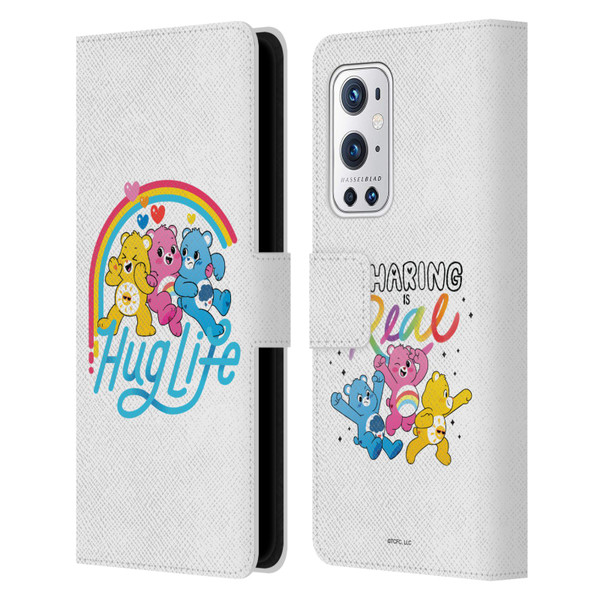 Care Bears Graphics Group Hug Life Leather Book Wallet Case Cover For OnePlus 9 Pro