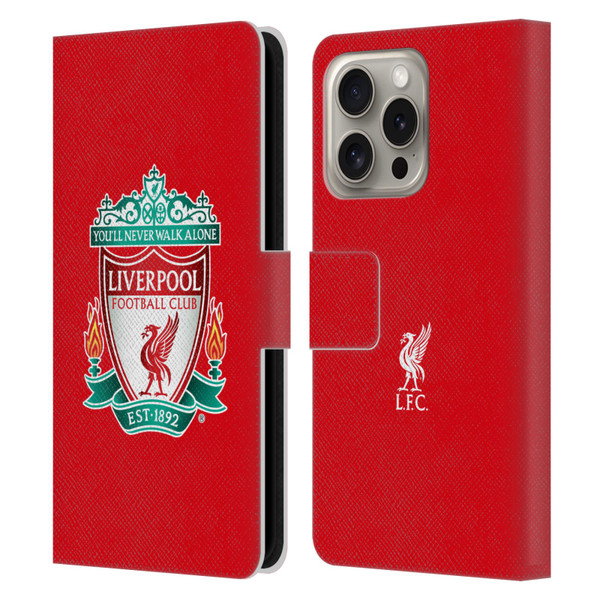 Liverpool Football Club Crest 1 Red 1 Leather Book Wallet Case Cover For Apple iPhone 16 Pro