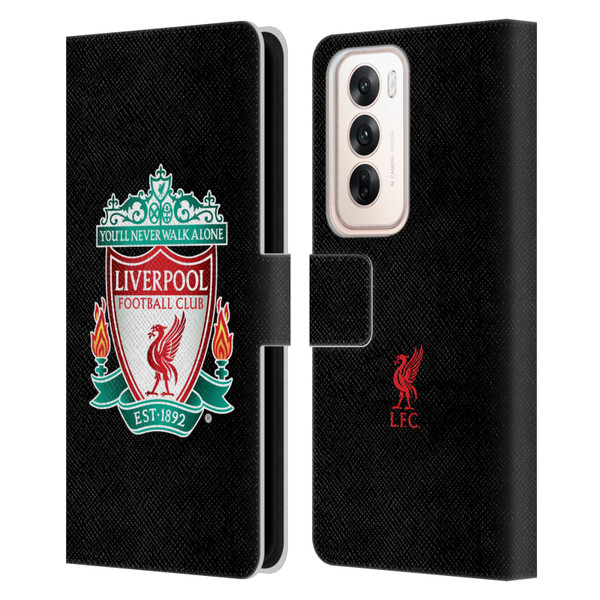 Liverpool Football Club Crest 1 Black 1 Leather Book Wallet Case Cover For OPPO Reno12 5G