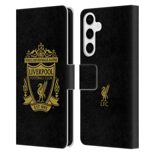 Liverpool Football Club Crest 1 Black 3 Leather Book Wallet Case Cover For Samsung Galaxy S24+ 5G