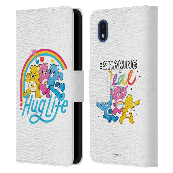 Care Bears Graphics Group Hug Life Leather Book Wallet Case Cover For Samsung Galaxy A01 Core (2020)