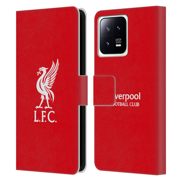 Liverpool Football Club Liver Bird White Logo In Red Leather Book Wallet Case Cover For Xiaomi 13 5G