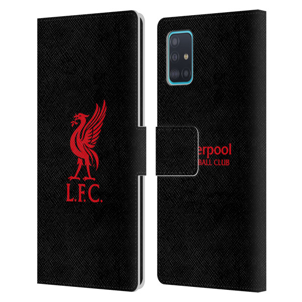 Liverpool Football Club Liver Bird Red Logo On Black Leather Book Wallet Case Cover For Samsung Galaxy A51 (2019)