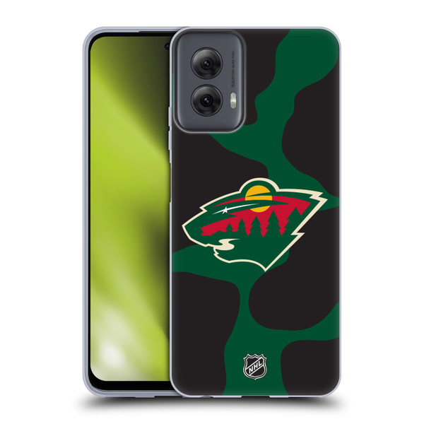 NHL Minnesota Wild Cow Pattern Soft Gel Case for Motorola Moto G Power (2024)