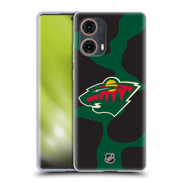 NHL Minnesota Wild Cow Pattern Soft Gel Case for Motorola Moto G85