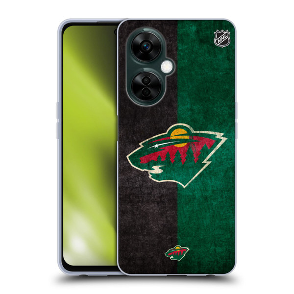 NHL Minnesota Wild Half Distressed Soft Gel Case for OnePlus Nord N30