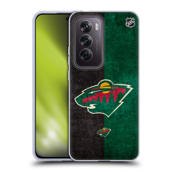 NHL Minnesota Wild Half Distressed Soft Gel Case for OPPO Reno12 Pro 5G