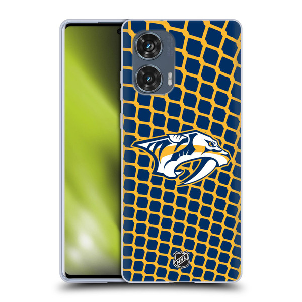 NHL Nashville Predators Net Pattern Soft Gel Case for Motorola Edge 50 Fusion