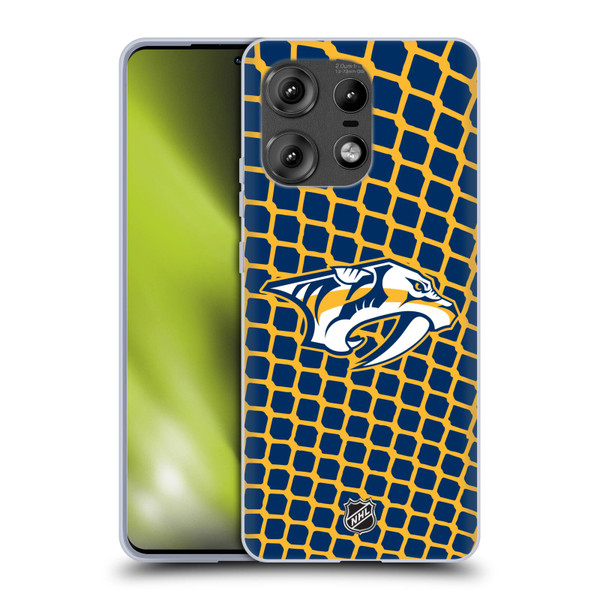 NHL Nashville Predators Net Pattern Soft Gel Case for Motorola Edge 50 Pro