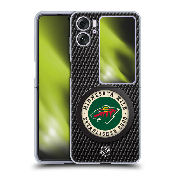 NHL Minnesota Wild Puck Texture Soft Gel Case for OPPO Find N2 Flip