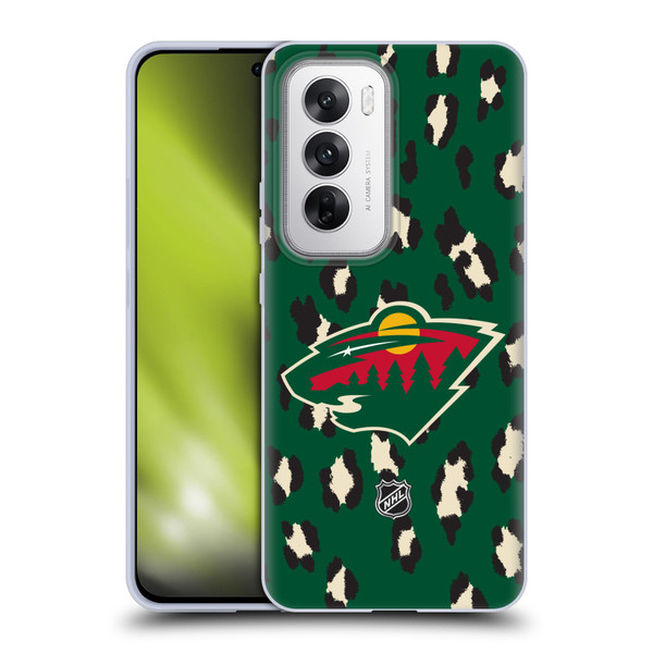 NHL Minnesota Wild Leopard Pattern Soft Gel Case for OPPO Reno12 5G