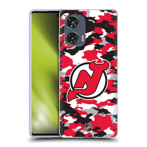 NHL New Jersey Devils Camouflage Soft Gel Case for Motorola Edge 50 Fusion