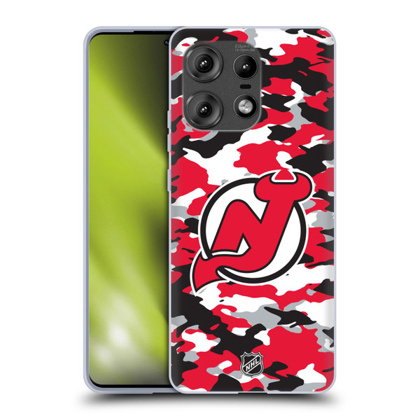 NHL New Jersey Devils Camouflage Soft Gel Case for Motorola Edge 50 Pro